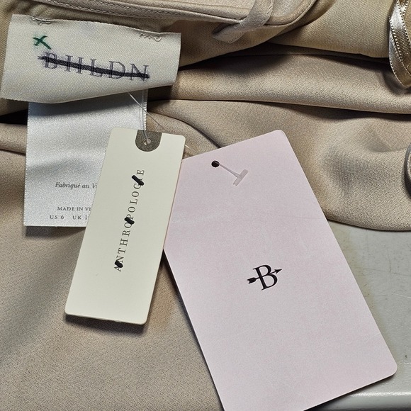 NWT BHLDN Cali Satin Charmeuse Midi Dress in "Oyster" Size Medium 6 - Picture 16 of 16